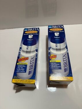 2 Pack Brita Fill & Go Water Filtration Bottle Brand New with Sealed Filter   12